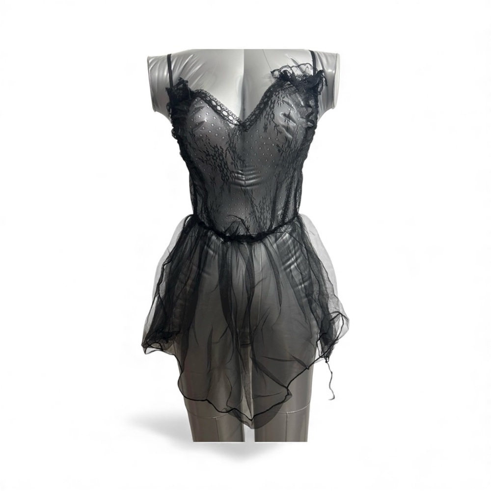🌹002 INTMTS: Black lace sexy sleepwear size S